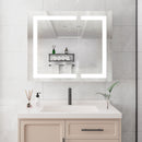 36" X 30" Medicine Cabinet With LED Vanity Mirror, Anti-Fog Recessed Or Surface Mount Bathroom Double Door Large Storage 3000K~6000K Bright Lighted Aluminum Storage Cabinet With Touch Switch - Silver by HouseOfZazla