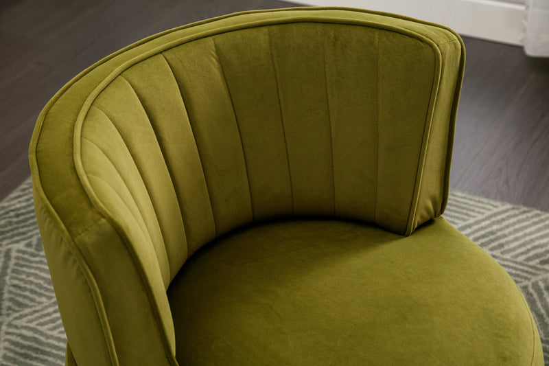 360 Degree Swivel Cuddle Barrel Accent Sofa Chairs, Round Armchairs with Wide Upholstered, Fluffy Velvet Fabric Chair for Living Room, Bedroom, Office, Waiting Rooms