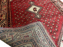 4 X 6.5 Antique Handmade Wool Rug Paisley Boteh Design Tribal Rug Red Ivory