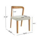 Solid Rubber Wood Dining Chairs (Natural Oak + Beige) Set of 2 by HouseOfZazla