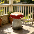 13.4" Oversized Mushroom Statue Stool