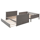 Bunk Bed With Twin Size Trundle, Guardrails by HouseOfZazla