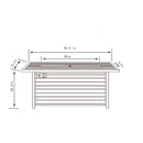 Propane Gas Fire Pit Table, 50000 Btu, Rectangular For Outside - Light Beige