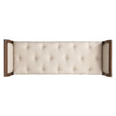 Classic Tufted Upholstered Bench with Curved Arms