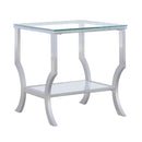 Porch & Den - Square Top End Table Elegance Glass - Chrome by HouseOfZazla