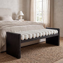 62.8" Modern Chenille Upholstered Bench