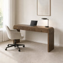 Dark Table with 3-Drawer Storage