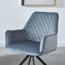 Modern Desk Chair No Wheel, Ergonomic Office Chair Home Office Upholstered Chair, Computer Chair For Bedroom, Reception Room, Living Room With Metal Legs - Blue by HouseOfZazla