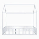 Metal House Bed With Fence And Door