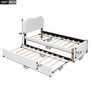 Upholstered Platform Bed With Wood Supporting Feet And Trundle by Unique Piece Furniture