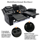 3 Pieces Recliner Sofa Sets Home Theater Seating Manual Recliner Chair With Center Console And LED Light Strip For Living Room by HouseOfZazla