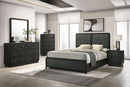 Cavelle 51-inch Upholstered Eastern King Panel Bed Black