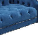 78" Modern Sofa Dutch Plush Upholstered Sofa with Metal Legs, Button Tufted Back Blue