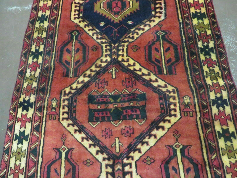 3' 4"X 7' Antique Handmade Turkish Wool Rug Organic