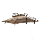 8x5Ft Grill Gazebo Replacement Canopy,Double Tiered BBQ Tent Roof Top Cover,Beige