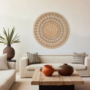 Floral Hand Carved Mandala Round Wall Decor - Brown / Antique White by HouseOfZazla