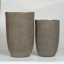Round Concrete Planter Set of 2, Large Indoor & Outdoor Planter Pots by HouseOfZazla