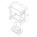 Accent End Table, 2 Tier, Narrow, Lamp, Storage Drawer, Charming Design