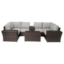Outdoor Wicker Sectional With Weather Resistant Cushions And Table by Unique Piece Furniture