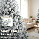 9 Ft Pre-Lit Flocked Fraser Fir Artificial Christmas Tree