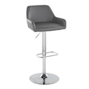 Daniella - Contemporary Adjustable Barstool With Swivel With Rounded Rectangle Footrest (Set of 2) by HouseOfZazla