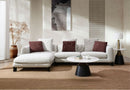 Mardi - Tweed Sectional Sofa With 3 Pillows - Maroon / Beige by Unique Piece Furniture