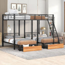 Triple Bunk Bed With Drawers And Guardrails by Unique Piece Furniture