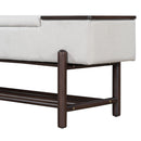 TREXM Farmhouse Upholstered Storage Bench with Hidden Compartment - Espresso