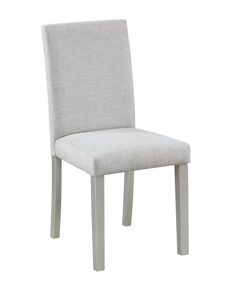 5 Piece Wooden Dining Table Set, Kitchen Table Set with a Square Table and 4 Upholstered Chairs, Wooden Dining Room Table with Crystal Decoration and Chairs Set for Kitchen, Dining Room, Gray