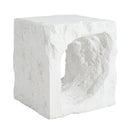 Lyra Outdoor Patio Karst Cave Inspired MGO Side Table White by HouseOfZazla