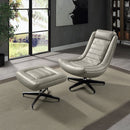 Piran - Ottoman - Twilight Top Grain Leather