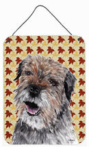 Border Terrier Fall Leaves Aluminium Metal Wall or Door Hanging Prints