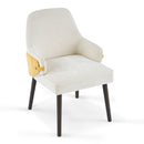 Indoor Dining Chair Set of 2 with Sturdy Frame - Beige / Yellow by HouseOfZazla