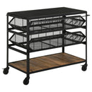 Ingalls - Accent Storage Cart With Casters, Shelves - Black by HouseOfZazla