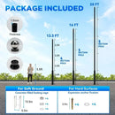 20Ft Commercial Grade Street/Parking/Flag Light Pole, Aluminum + Cage  1-Pack