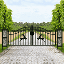 20x8 ft Dual Swing Driveway Gate with Ornamental Posts