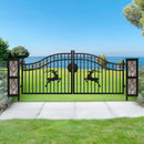 20x8 ft Dual Swing Driveway Gate with Ornamental Posts