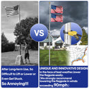 20FT Telescoping Flag Pole Kit, Heavy Duty Aluminum Alloy in Ground Flag Poles for Outside, 3 Display Modes Flagpole with 3x5 American Flag