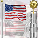 20FT Telescoping Flag Pole Kit, Heavy Duty Aluminum Alloy in Ground Flag Poles for Outside, 3 Display Modes Flagpole with 3x5 American Flag