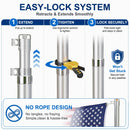 20FT Telescoping Flag Pole Kit, Heavy Duty Aluminum Alloy in Ground Flag Poles for Outside, 3 Display Modes Flagpole with 3x5 American Flag