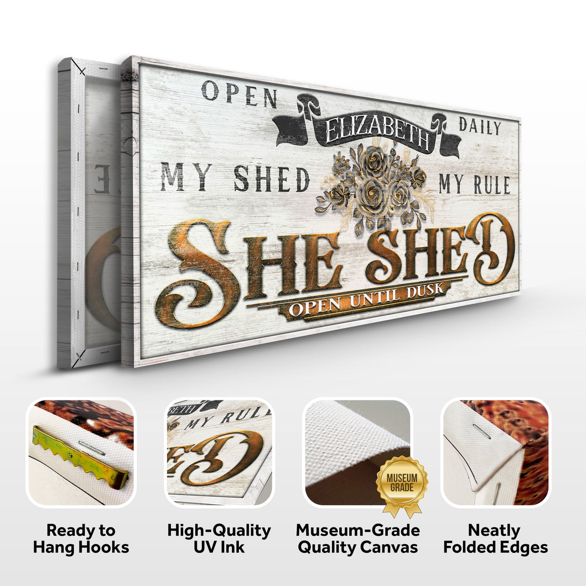 Personalized She Shed Sign X, photo 6 of 8
