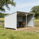 20'x12' Metal Livestock Shed for Horses & Farm Animals