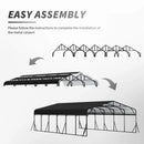 [20X30FT] Alora Heavy-Duty Wind-Resistant Steel Roof Carport With Triangular Frame (SAK94812) by SAKSBY WHOLESALE