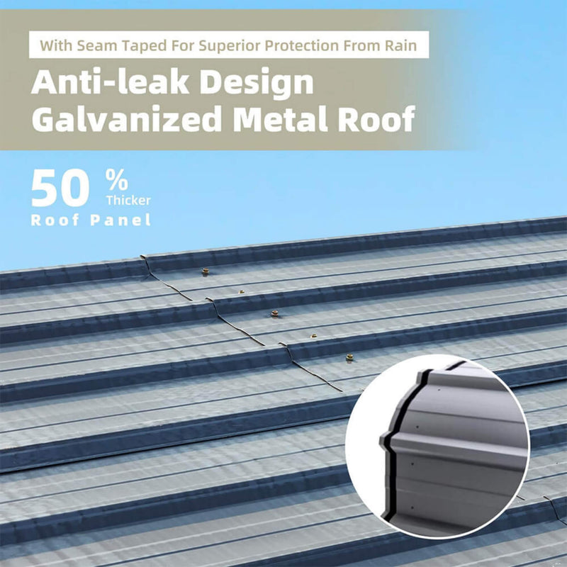 [20X40FT] Alora Extra Large Heavy Duty Four Car Outdoor Metal Carport Canopy For Trucks, Boats And SUVs (SAK29713)