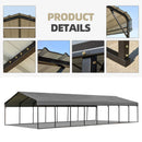 [20X40FT] Alora Extra Large Heavy Duty Four Car Outdoor Metal Carport Canopy For Trucks, Boats And SUVs (SAK29713)