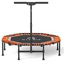 CLORIS 38in/48in Folding Trampoline - Max Load 220lbs / 450lbs Mini Trampoline Rebounder Trampoline for Adults with Adjustable Foam Handle, with safty Padded Cover Best Gift for Kids/Adult by TinyTreasures Baby Boutique