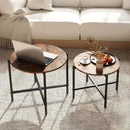 Round Coffee Table Set of 2 with Heavy-Duty Metal Frame by LJGDeals