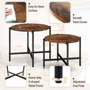 Round Coffee Table Set of 2 with Heavy-Duty Metal Frame by LJGDeals