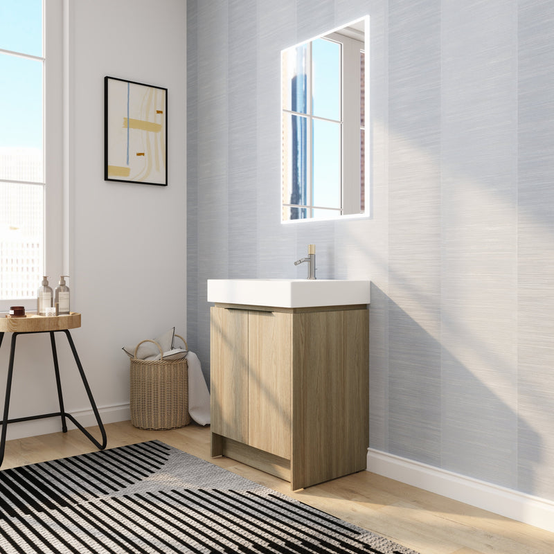 24 Inch Bathroom Vanity With Ceramic Basin (KD-Packing)