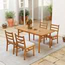 Outdoor Wooden Dining Chair Set of 4 with Padded Seat Cushions-White by LJGDeals